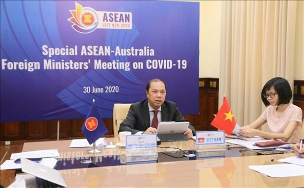 2020东盟轮值主席年：东盟-澳大利亚抗击新冠肺炎疫情部长特别会议以视频方式召开