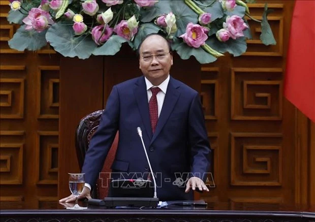 越南政府总理阮春福会见在越南投资兴业的韩国企业代表团
