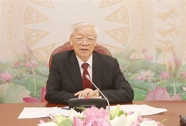  越共中央总书记、国家主席阮富仲与柬埔寨首相、柬埔寨人民党主席洪森通电话