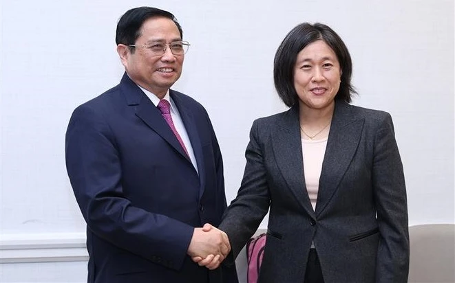 政府总理范明政会见美国贸易代表凯瑟琳·泰