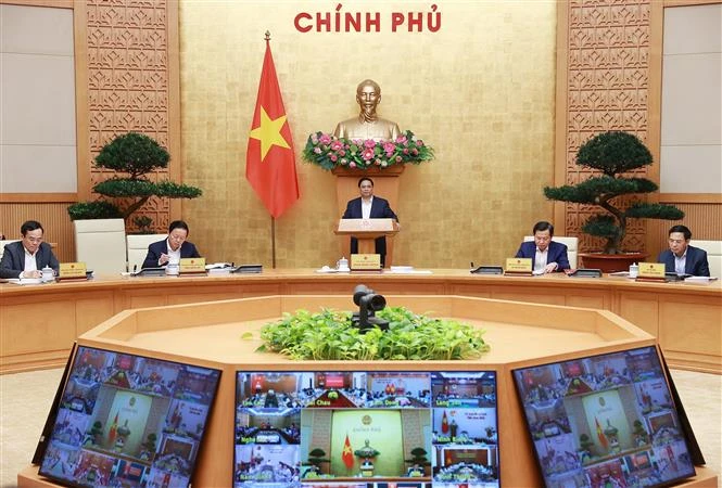 政府与各地方视频会议和政府3月份例行会议开幕 政府总理范明政主持会议