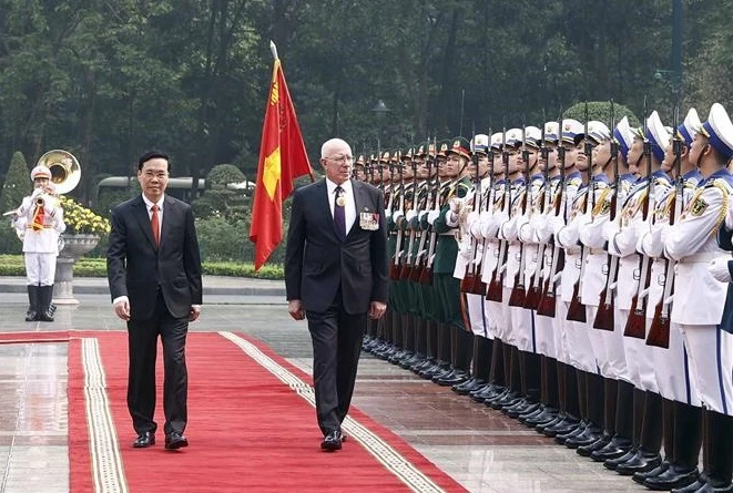 国家主席武文赏与澳大利亚总督戴维·赫尔利举行会谈