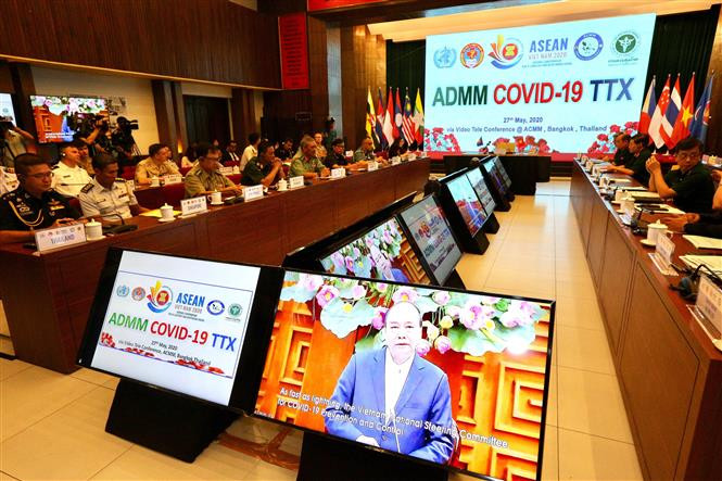 东盟各国军医参加新冠疫情防控线上模拟演练