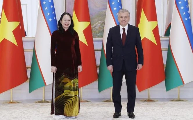 越南国家副主席武氏映春会见出席亚信第六次峰会的各国领导人