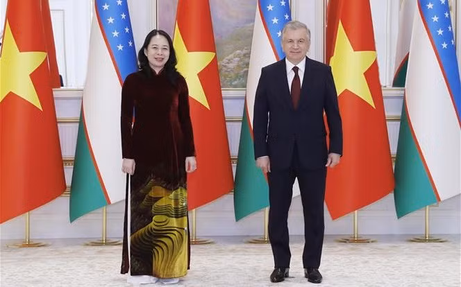 越南国家副主席武氏映春会见出席亚信第六次峰会的各国领导人