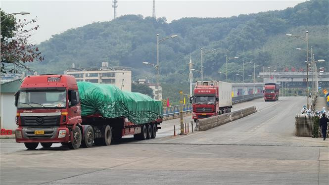 2021年伊始老街金城二号陆路国际口岸货物出口量达逾500吨