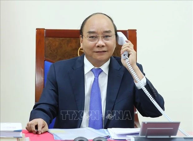 越南政府总理阮春福与马来西亚总理慕尤丁通电话