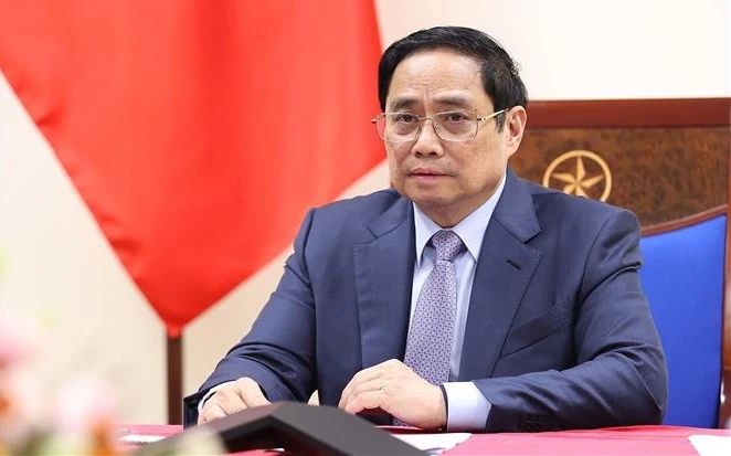 政府总理范明政同辉瑞首席执行官阿尔伯特·布尔拉通电话