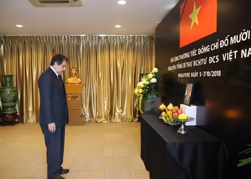 越南驻世界各国大使馆举行原越共中央总书记杜梅吊唁仪式