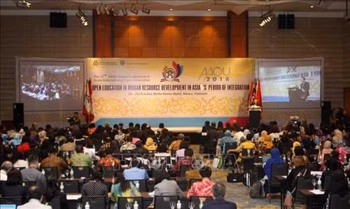 2018年亚洲开放大学协会年会场景。图自越通社 2018年亚洲开放大学协会年会场景。图自越通社