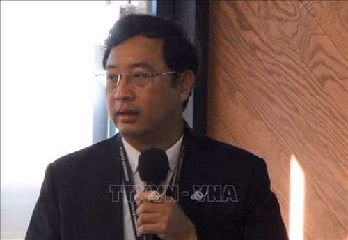 越南科技部科技市场与企业发展局局长范红桔在活动上发表讲话。图自越通社