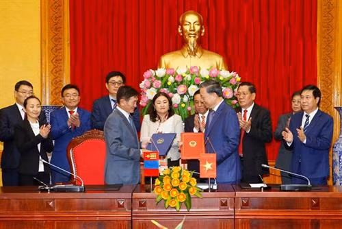 双方签署移交被判刑人协定。图自越通社