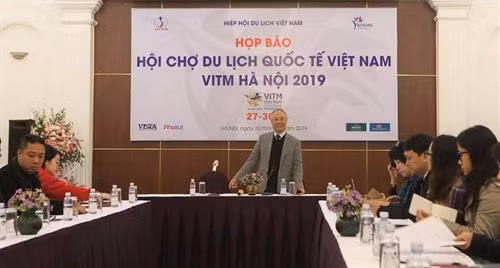 2019年越南国际旅游展的新闻发布会。图自因特网 2019年越南国际旅游展的新闻发布会。图自因特网