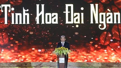 政府常务副总理张和平在开幕式上发表讲话。图自越通社 政府常务副总理张和平在开幕式上发表讲话。图自越通社