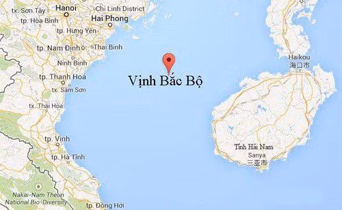 北部湾湾口外海域。图自Google map 北部湾湾口外海域。图自Google map