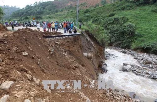 莱州省发生暴雨洪水，给当地人民群众的生命财产带来严重影响。（图片来源：越通社）