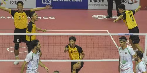 越南男子藤球队2-0击败伊朗队。图自《人民报》 越南男子藤球队2-0击败伊朗队。图自《人民报》