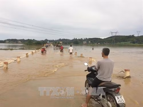 清化省在多地被洪水淹没。(图片来源:越通社) 清化省在多地被洪水淹没。(图片来源:越通社)