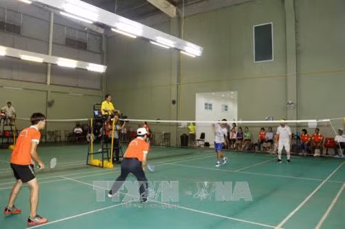 羽毛球比赛。(图片来源:越通社) 羽毛球比赛。(图片来源:越通社)