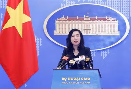 越南外交部发言人黎氏秋姮在外交部例行新闻发布会上已回答新闻媒体记者关注的问题。越通社记者 林庆 摄