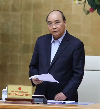 阮春福总理在会上发表讲话。图自越通社 阮春福总理在会上发表讲话。图自越通社