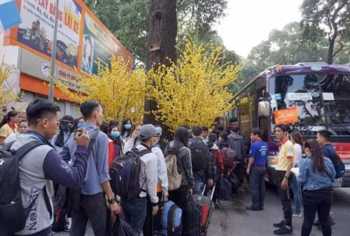 “春节班车”活动送数千名大学生回家过年。（图片来源：越通社）