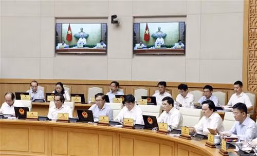 政府各成员参加会议。图自越通社