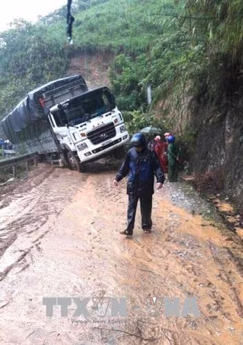北部山区暴雨洪灾致民众损失惨重。(图片来源:越通社) 北部山区暴雨洪灾致民众损失惨重。(图片来源:越通社)
