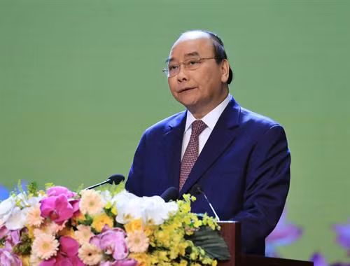 越南政府总理阮春福出席纪念活动并发表讲话。图自越通社 越南政府总理阮春福出席纪念活动并发表讲话。图自越通社