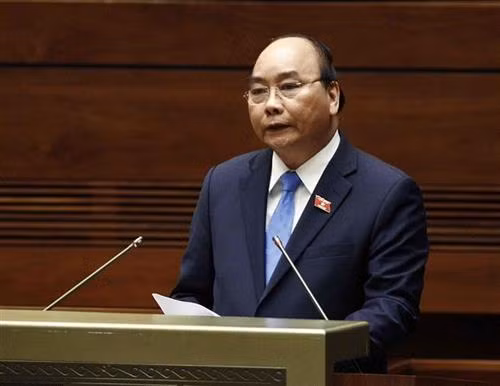阮春福总理在会上发表讲话。图自越通社 阮春福总理在会上发表讲话。图自越通社