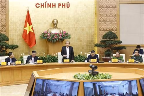 张和平在会议上发表总结讲话。图自越通社 张和平在会议上发表总结讲话。图自越通社