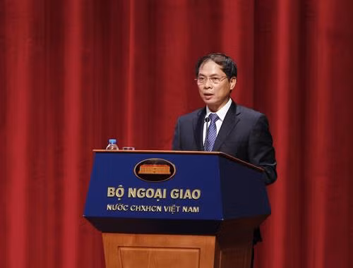 外交部常务副部长裴青山在座谈会上发表总结讲话。 图自越通社