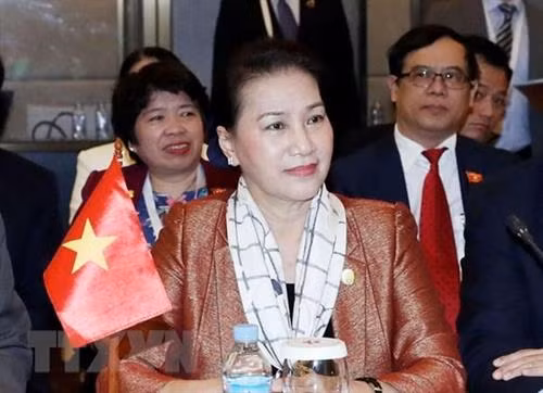 越南国会主席阮氏金银。图自越通社
