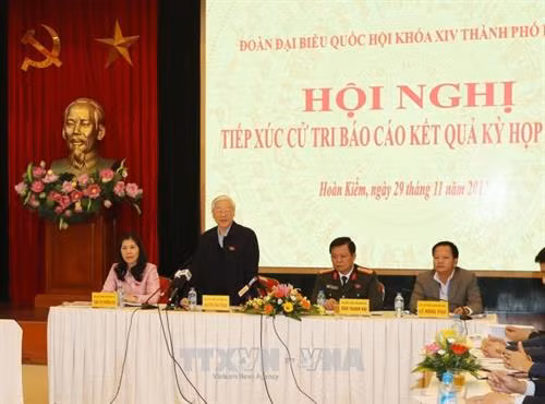 阮富仲总书记发表讲话(图片来源:越通社) 阮富仲总书记发表讲话(图片来源:越通社)