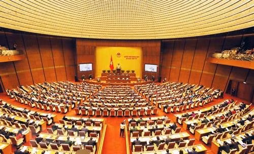 第十四届国会第六次会议全景。图自越通社 第十四届国会第六次会议全景。图自越通社
