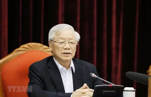 越共中央总书记、国家主席阮富仲。图自越通社 越共中央总书记、国家主席阮富仲。图自越通社