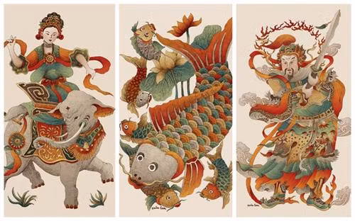 附图：民间画。（图片来源：互联网）
