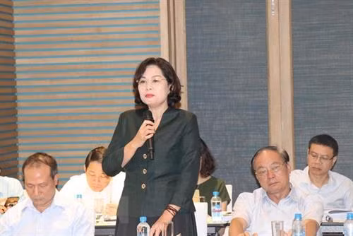 越南国家银行副行长阮氏鸿在会议上发表讲话。图自越通社 越南国家银行副行长阮氏鸿在会议上发表讲话。图自越通社