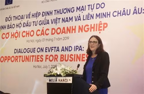 欧盟贸易专员马姆斯特罗姆。图自越通社 欧盟贸易专员马姆斯特罗姆。图自越通社