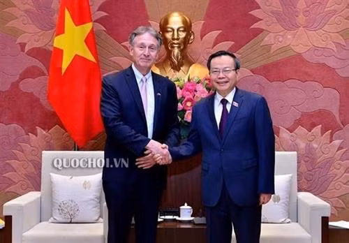 越南国会副主席冯国显会见东盟-欧盟商业理事会主席。图自互联网 越南国会副主席冯国显会见东盟-欧盟商业理事会主席。图自互联网