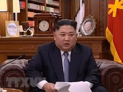 朝鲜最高领导人金正恩。图自越通社 朝鲜最高领导人金正恩。图自越通社