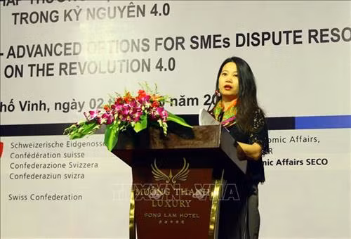 国际金融公司专家发表讲话。图自越通社 国际金融公司专家发表讲话。图自越通社