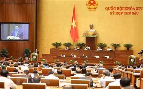 第十四届国会第六次会议全景。图自越通社 第十四届国会第六次会议全景。图自越通社