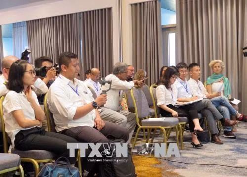 全球环境基金(GEF)第六届成员国大会举行记者会（图片来源：越通社）