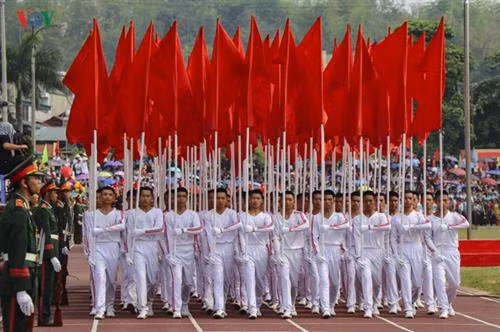 奠边府大捷65周年纪念集会。图自越南之声 奠边府大捷65周年纪念集会。图自越南之声