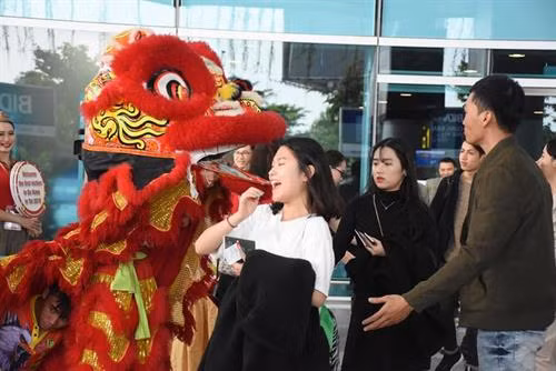 岘港市接待180名航空游客“冲年喜”。图自互联网 岘港市接待180名航空游客“冲年喜”。图自互联网