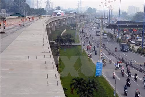 滨城(Bến Thành)——仙泉(Suối Tiên)地铁线施工。图自越通社 滨城(Bến Thành)——仙泉(Suối Tiên)地铁线施工。图自越通社