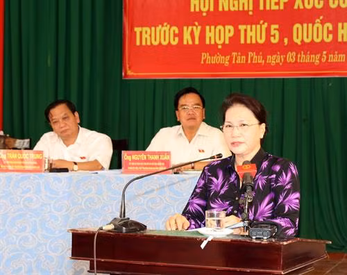 国会主席阮氏金银接待芹苴市选民 其他党和国家领导赴各地接待选民 ảnh 1 国会主席阮氏金银接待芹苴市选民 其他党和国家领导赴各地接待选民 ảnh 1