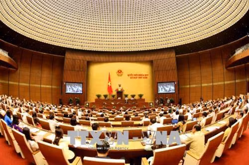 越南第十四届国会第五次会议场景。（图片来源：越通社）