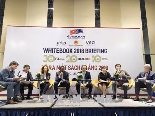 2018年欧盟驻越南工商会白皮书公布仪式在胡志明市举行。（图片来源：越通社）